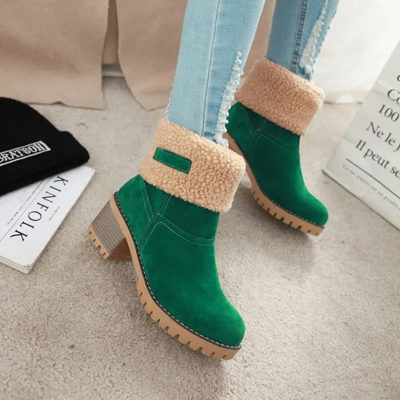 Elspe Faux Lamb Wool Shearling Fodable Ankle Boots