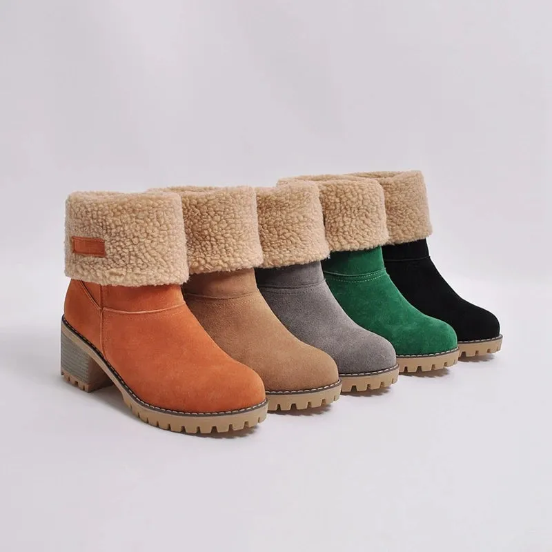 Elspe Faux Lamb Wool Shearling Fodable Ankle Boots