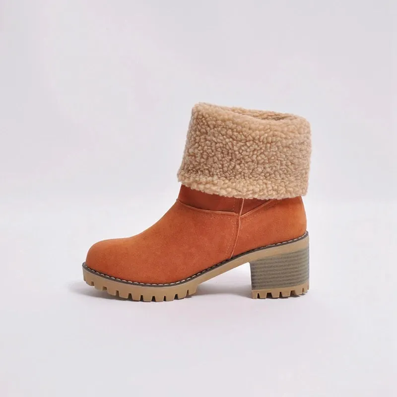 Elspe Faux Lamb Wool Shearling Fodable Ankle Boots