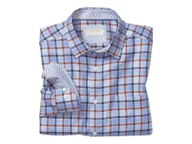 Europe Collection Light Blue, Navy Plaid Sport Shirt