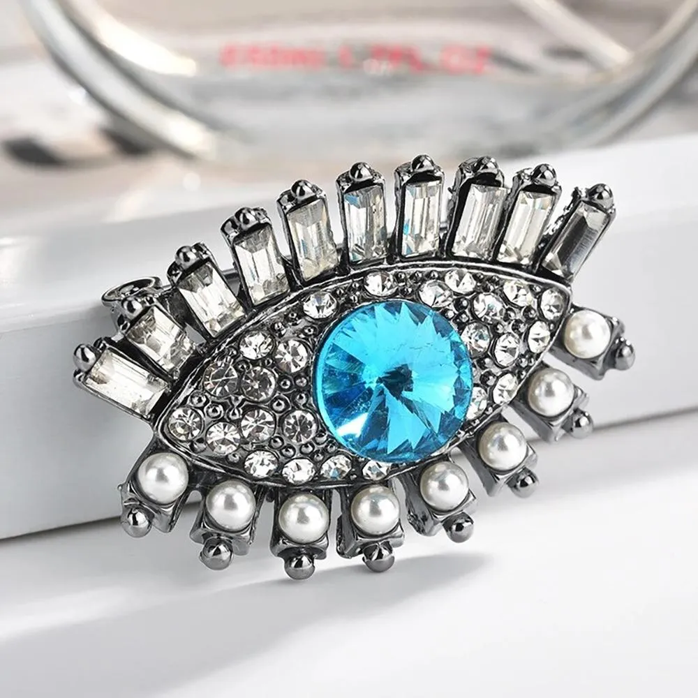 Exquisite Pearl and Rhinestone Studded Enamel Brooches Pin