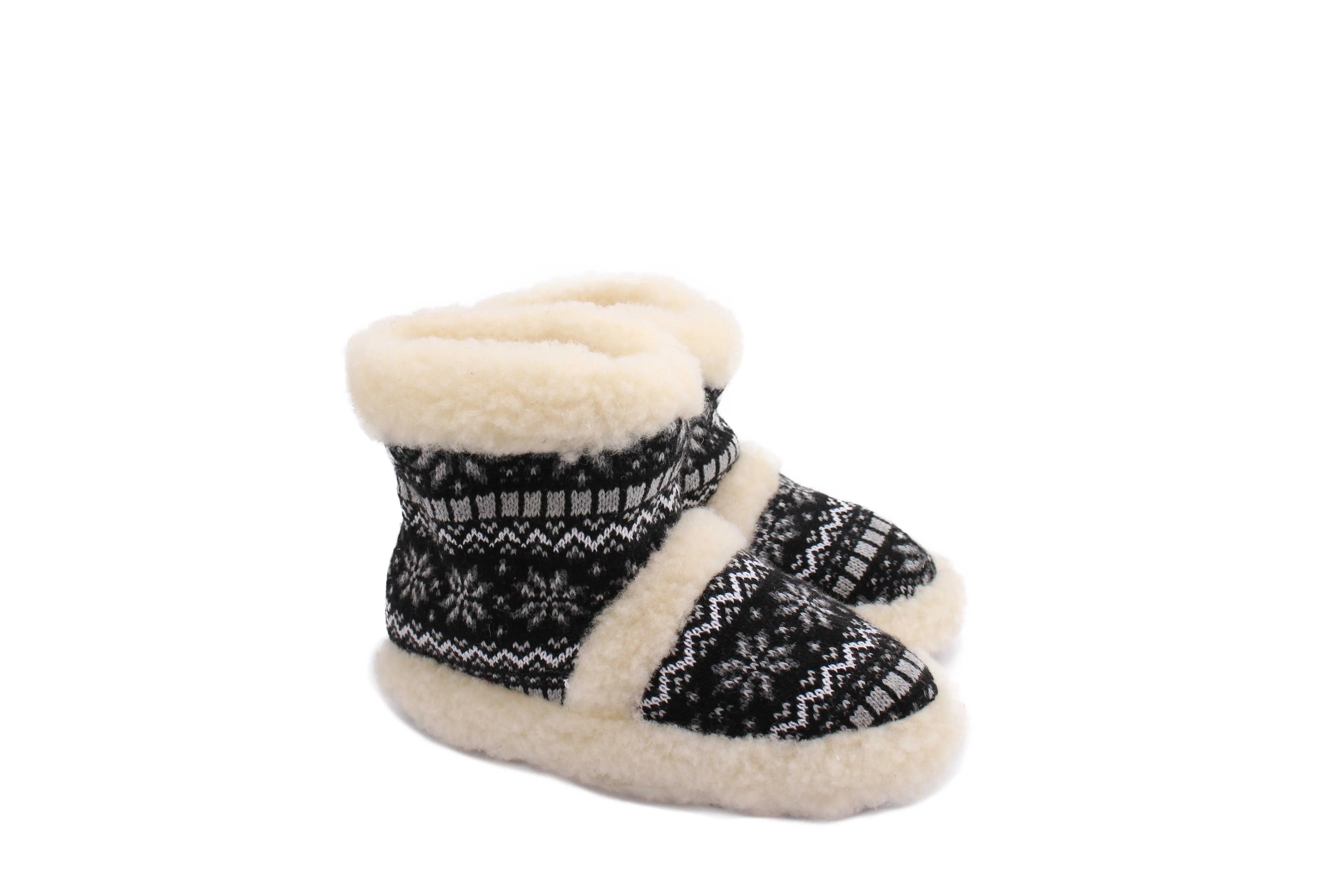 FAUX FUR BOOTS black