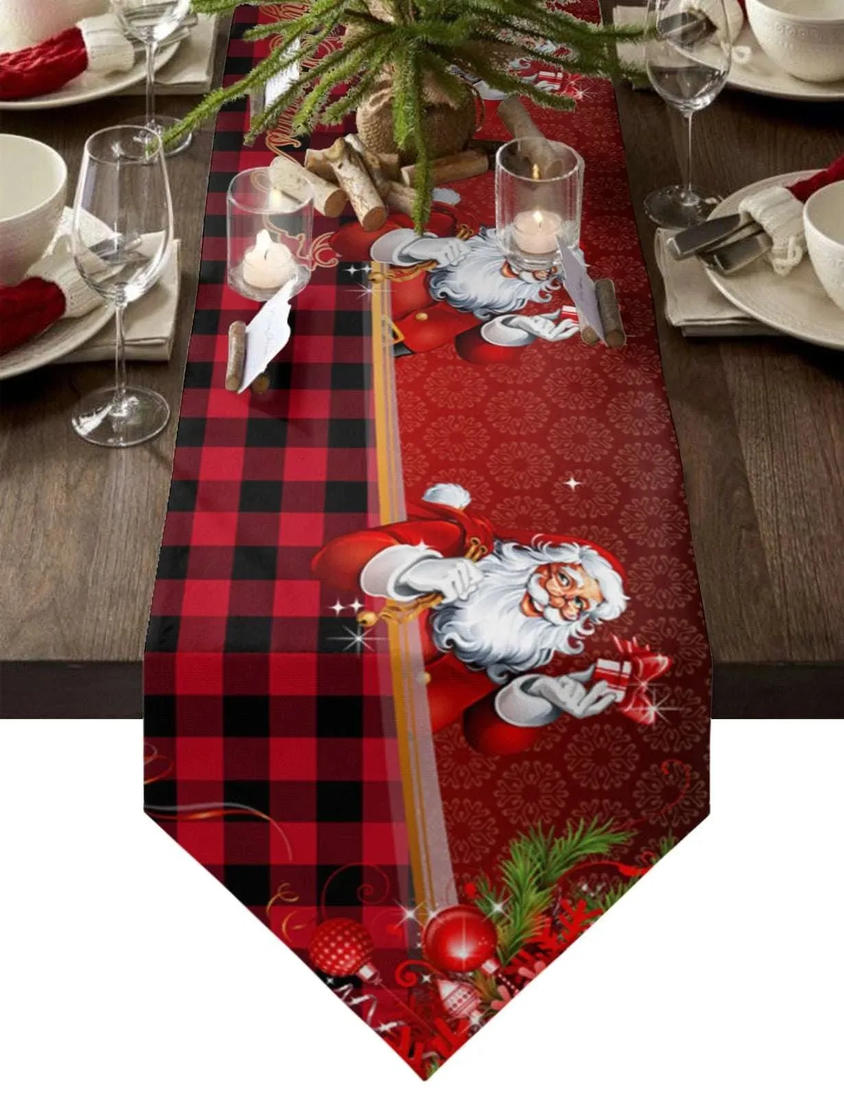 Festive Linen Christmas Table Runners