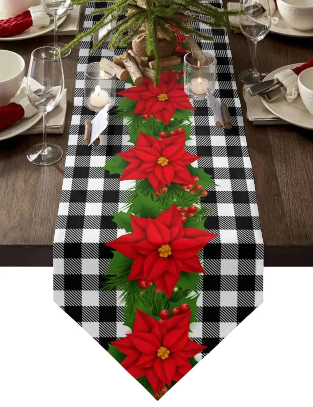 Festive Linen Christmas Table Runners