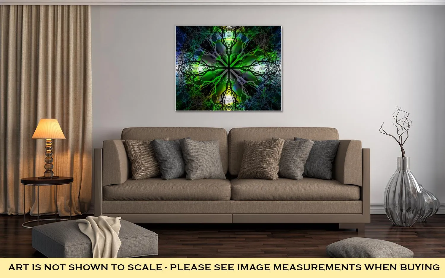 Gallery Wrapped Canvas, Beautiful Ornamental Mandala With Tree Pattern Symbol Of Life