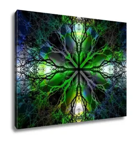 Gallery Wrapped Canvas, Beautiful Ornamental Mandala With Tree Pattern Symbol Of Life