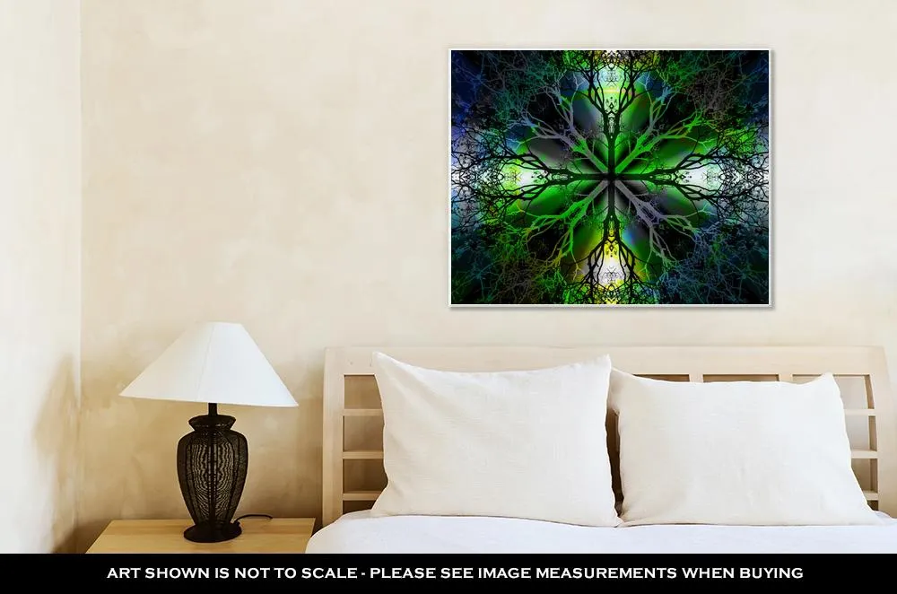 Gallery Wrapped Canvas, Beautiful Ornamental Mandala With Tree Pattern Symbol Of Life