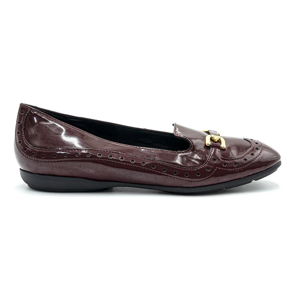 Geox Formal Loafers Leather Burgundy Colour For Women