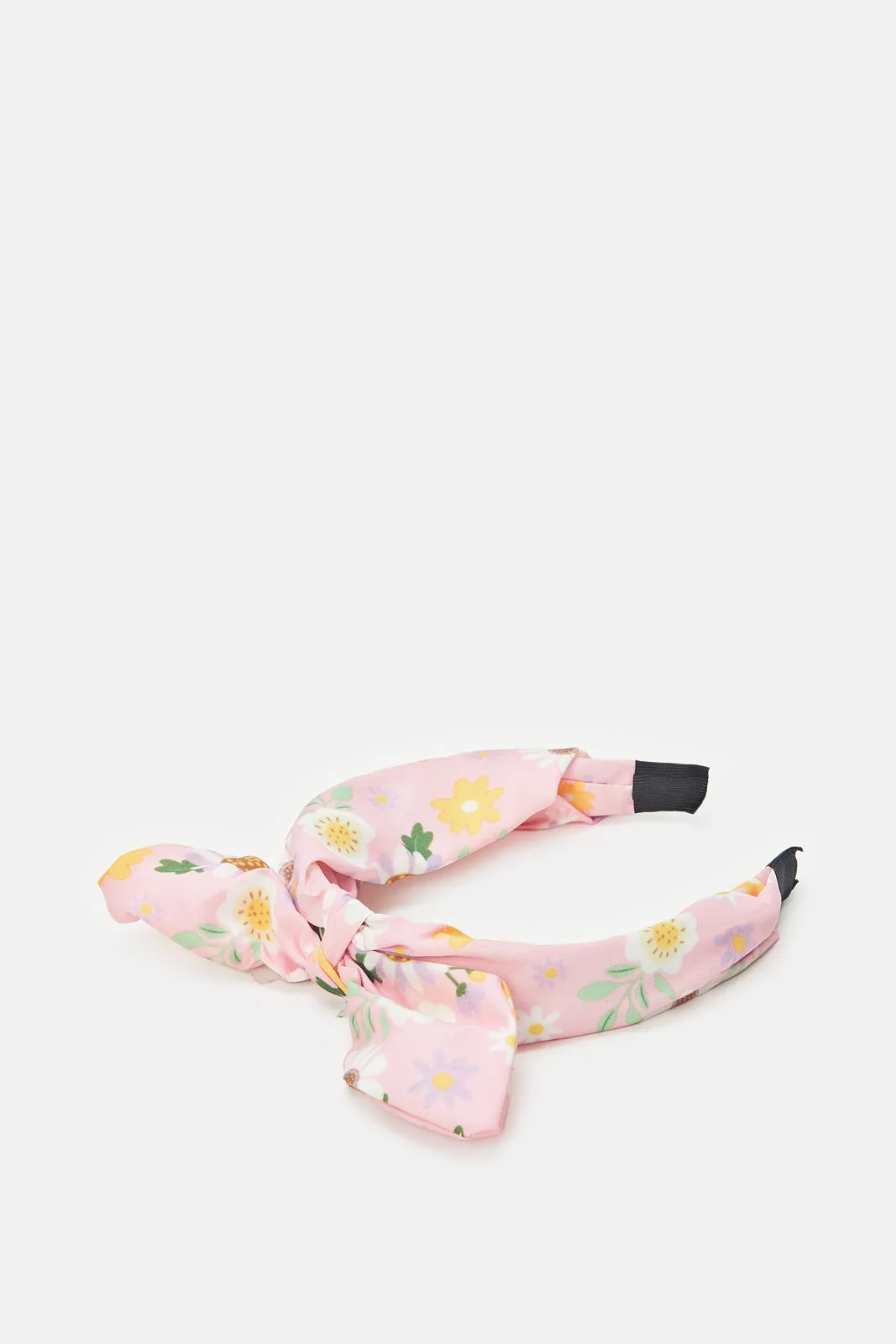 Girls Pink Floral Print Headband