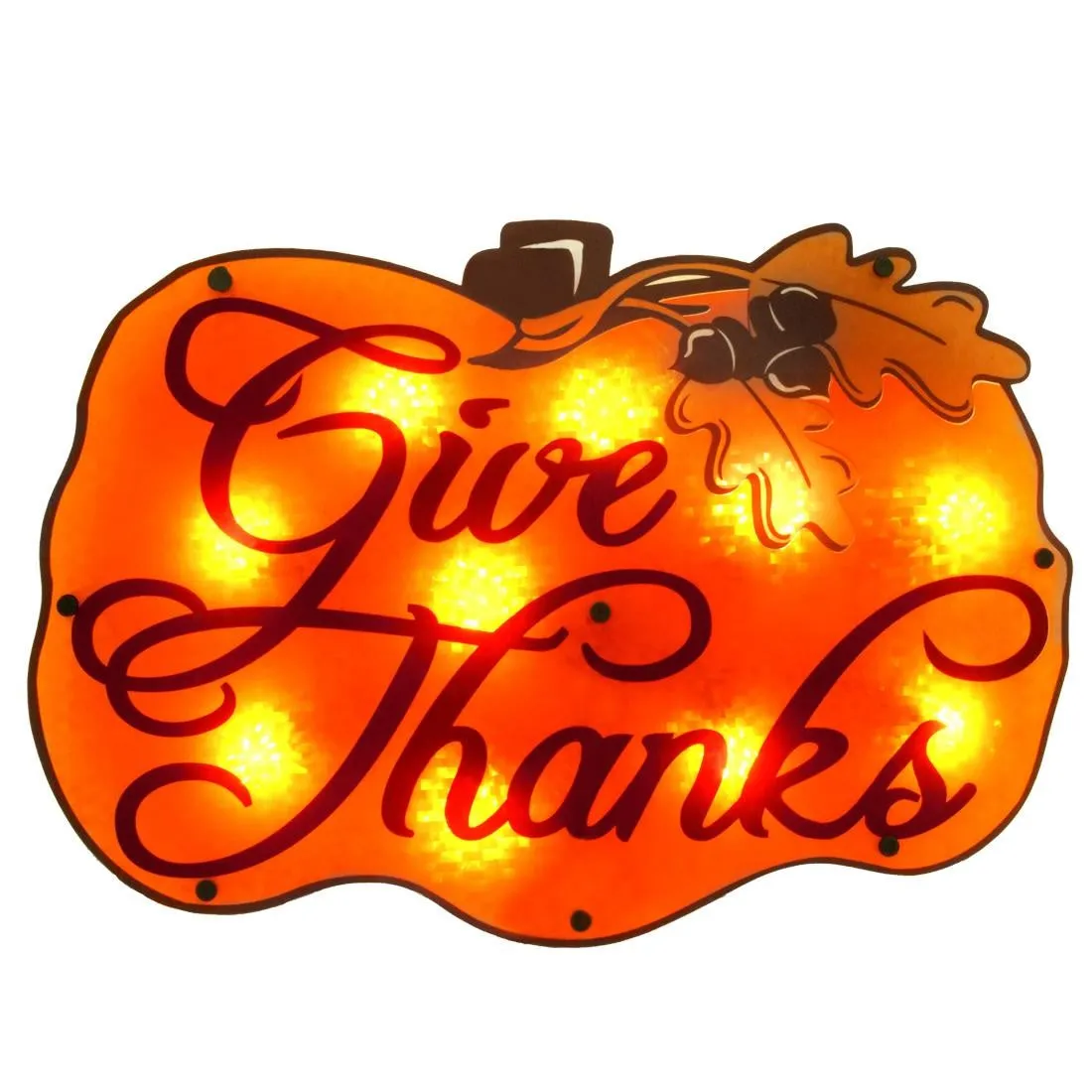 'Give Thanks' Harvest Shimmer Lighted Ornamental