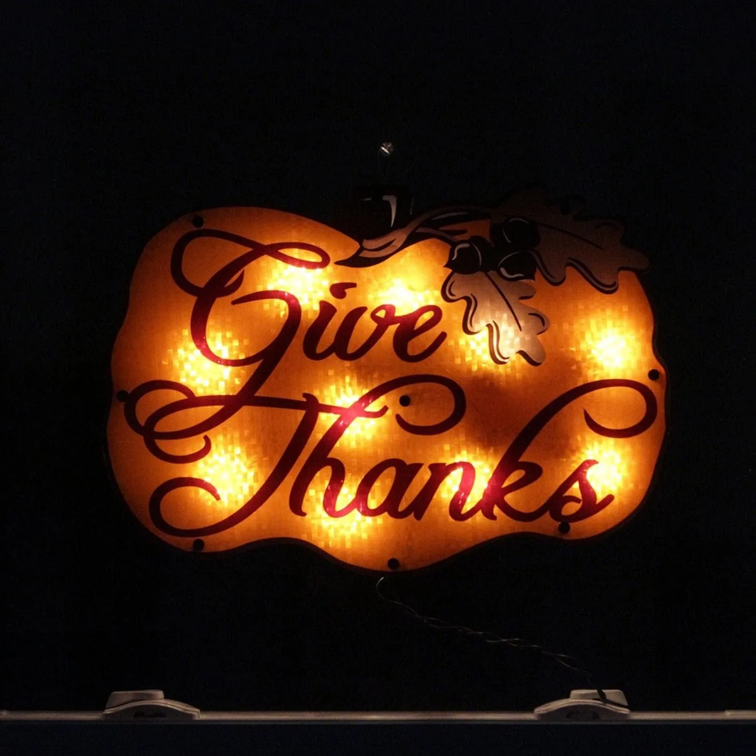 'Give Thanks' Harvest Shimmer Lighted Ornamental