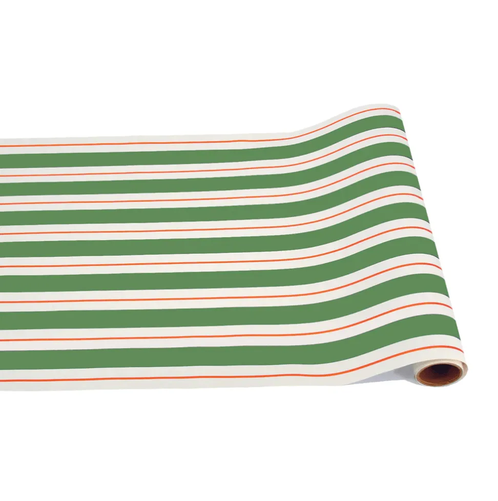 Green Red Awning Stripe Runner