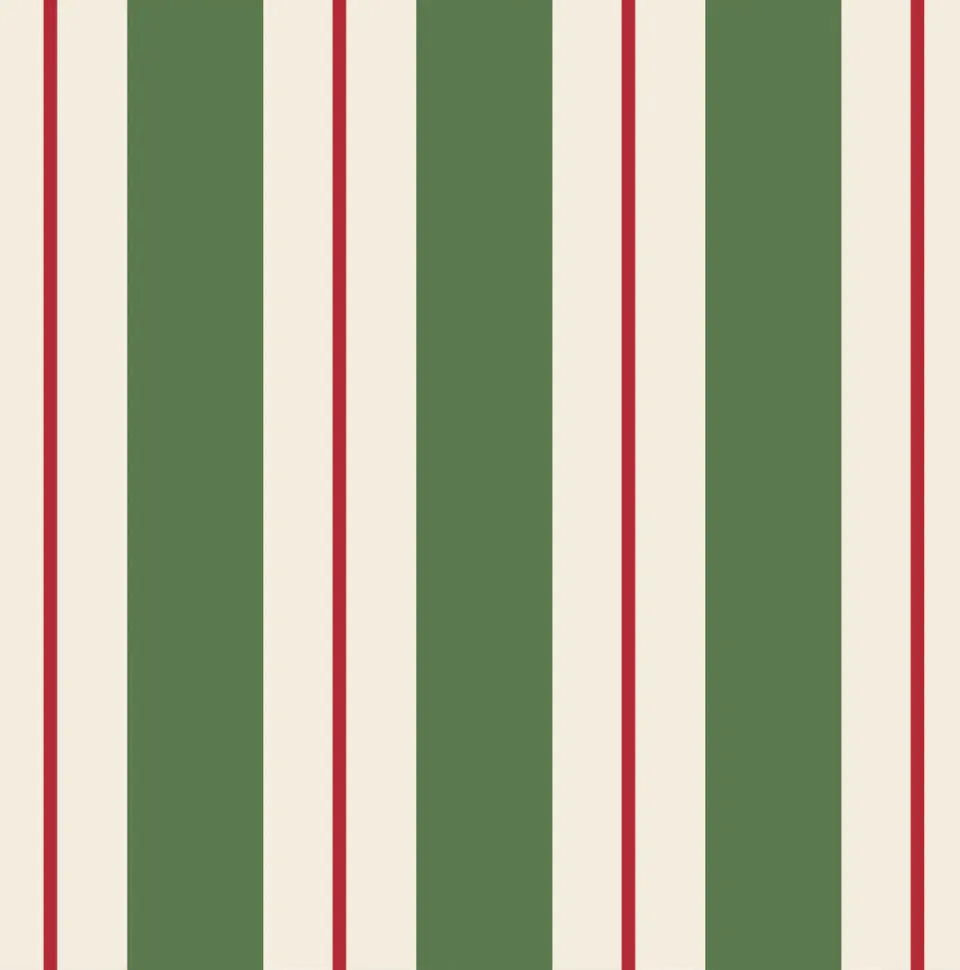 Green Red Awning Stripe Runner