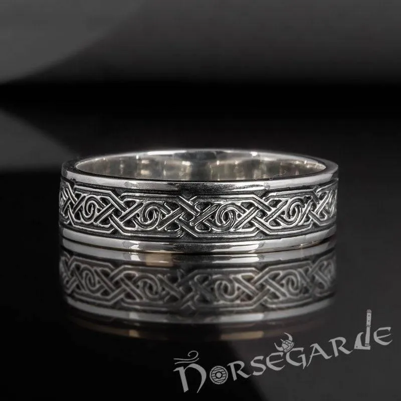 Handcrafted Ornamental Borre Art Band - Sterling Silver