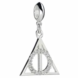 Harry Potter Sterling Silver Crystal Charm - Deathly Hallows