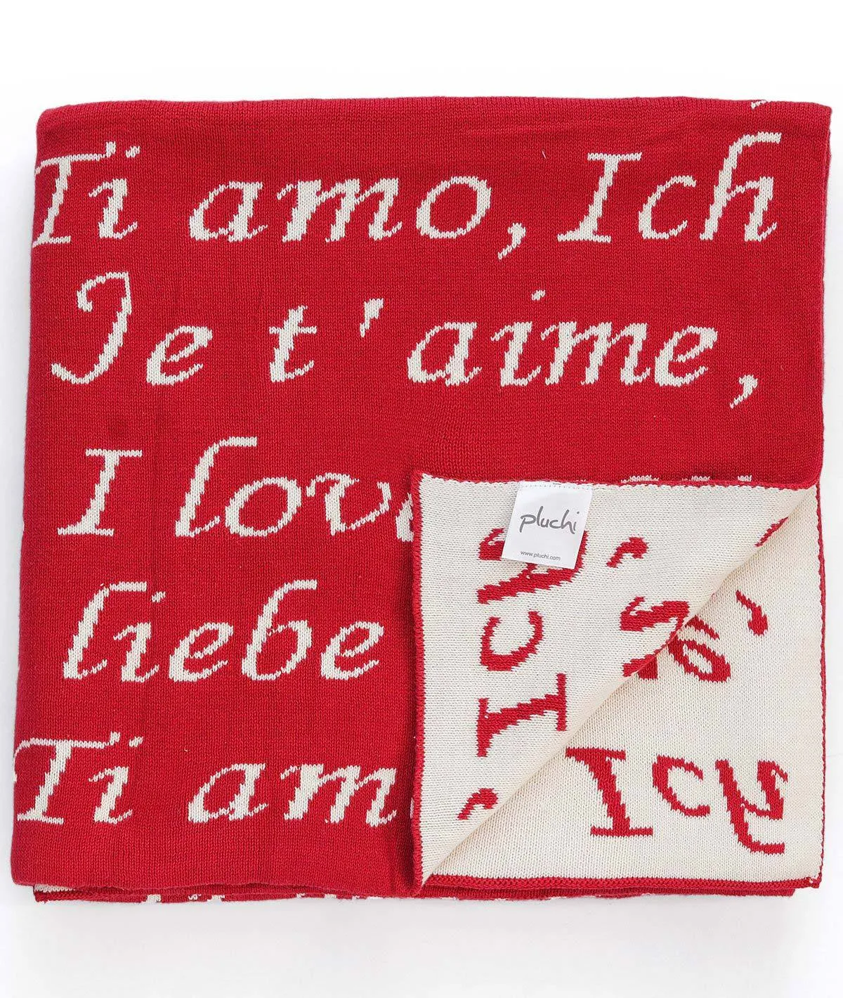 I Love You - Red 100% Cotton Knitted All Season AC Throw Blanket