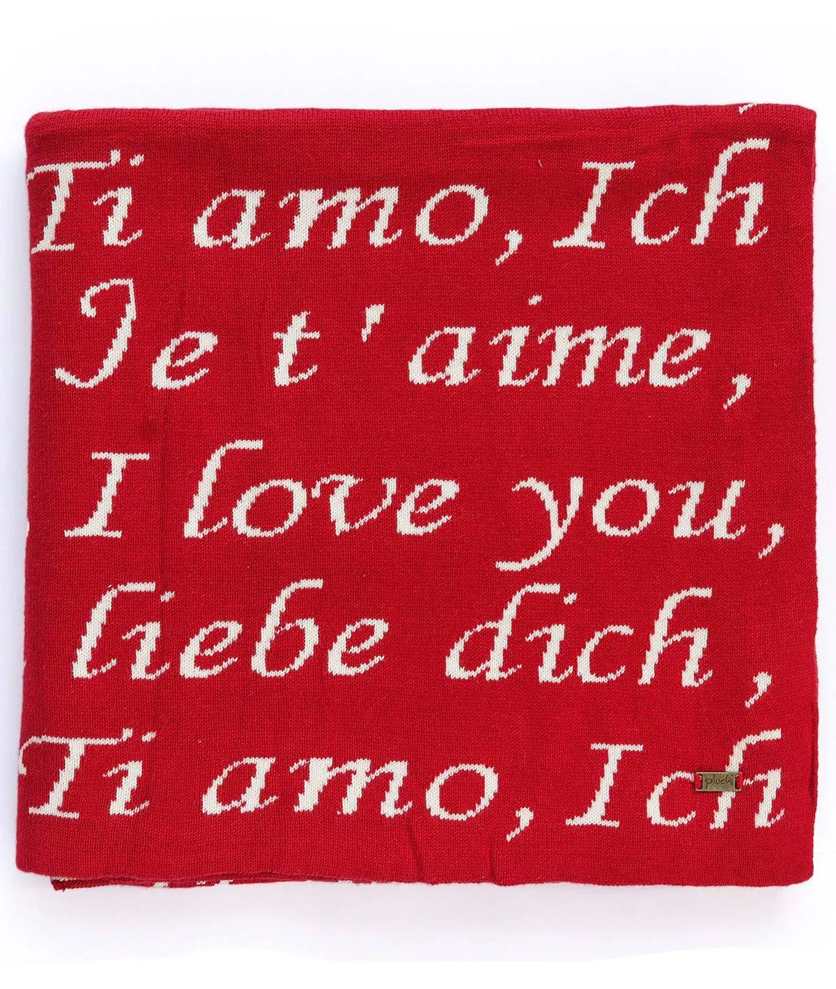 I Love You - Red 100% Cotton Knitted All Season AC Throw Blanket