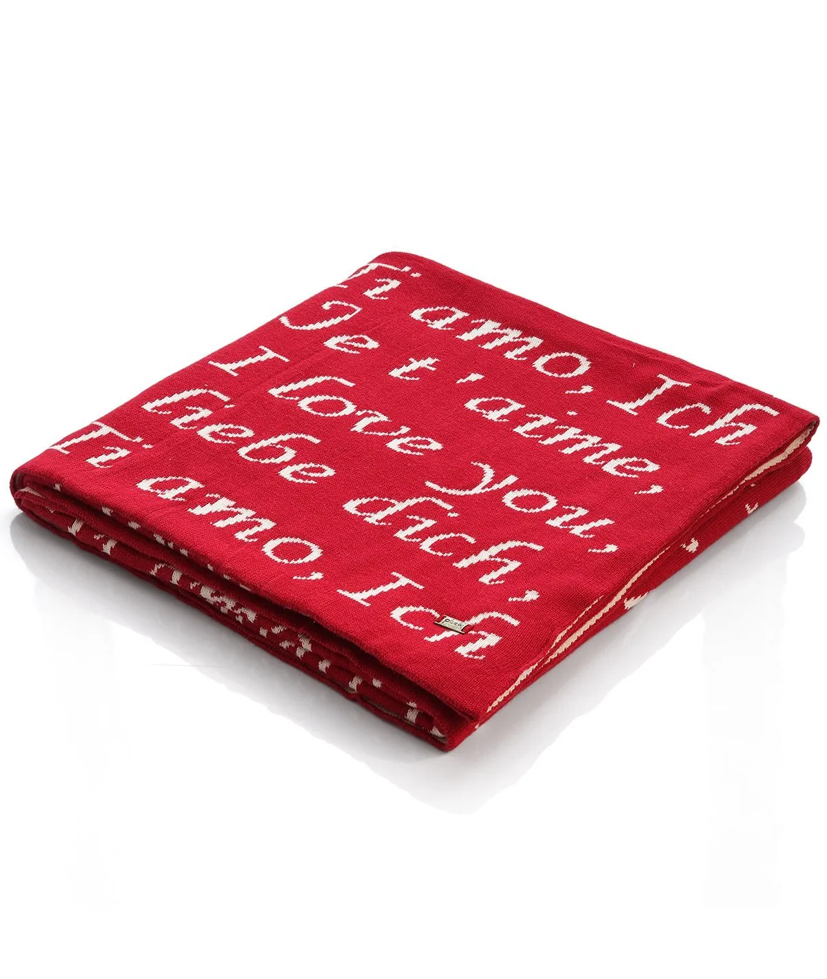 I Love You - Red 100% Cotton Knitted All Season AC Throw Blanket