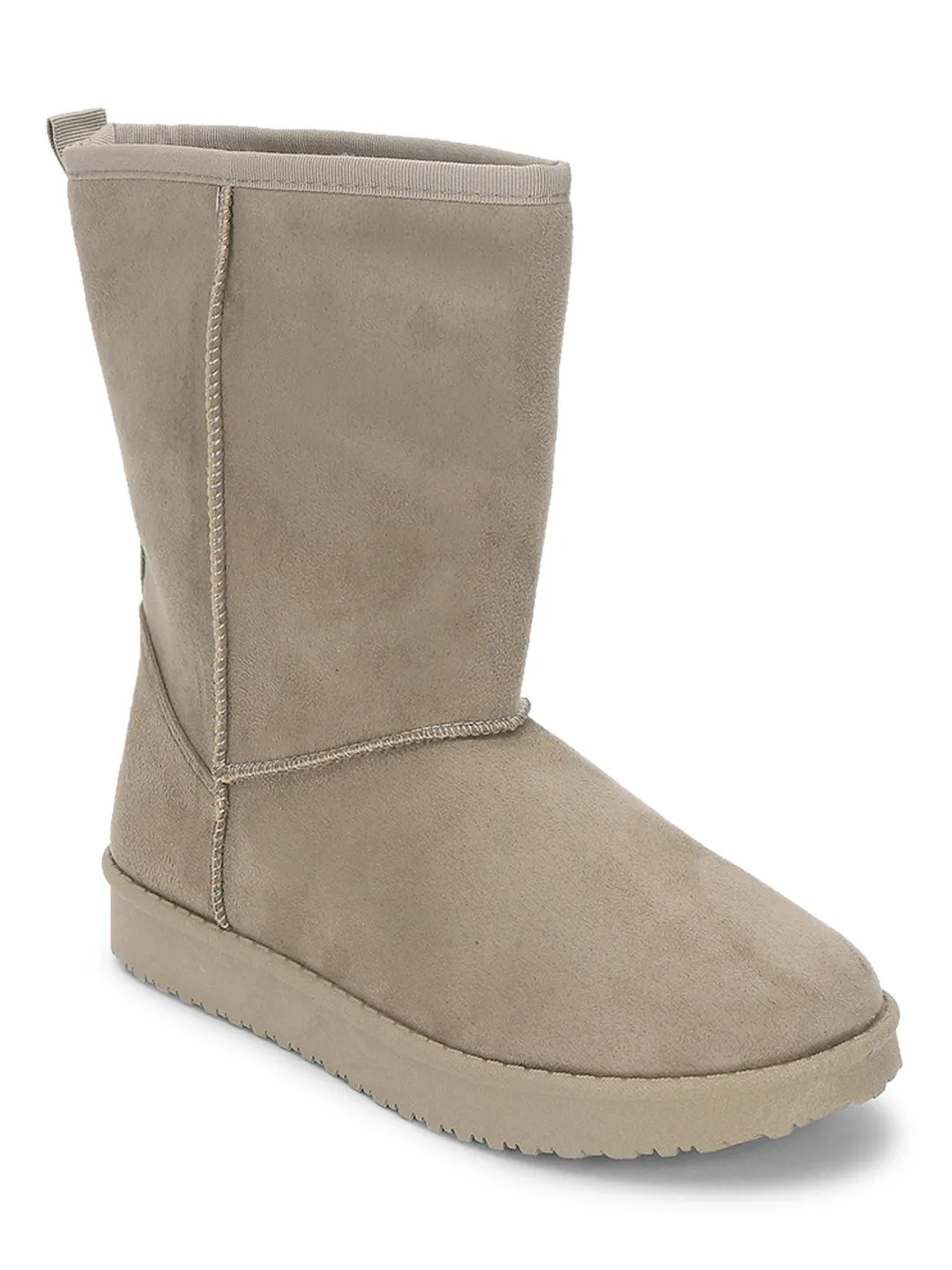 Khaki Suede Winter Stylish High Ankle Boots (TC-RS3683H-KHA)