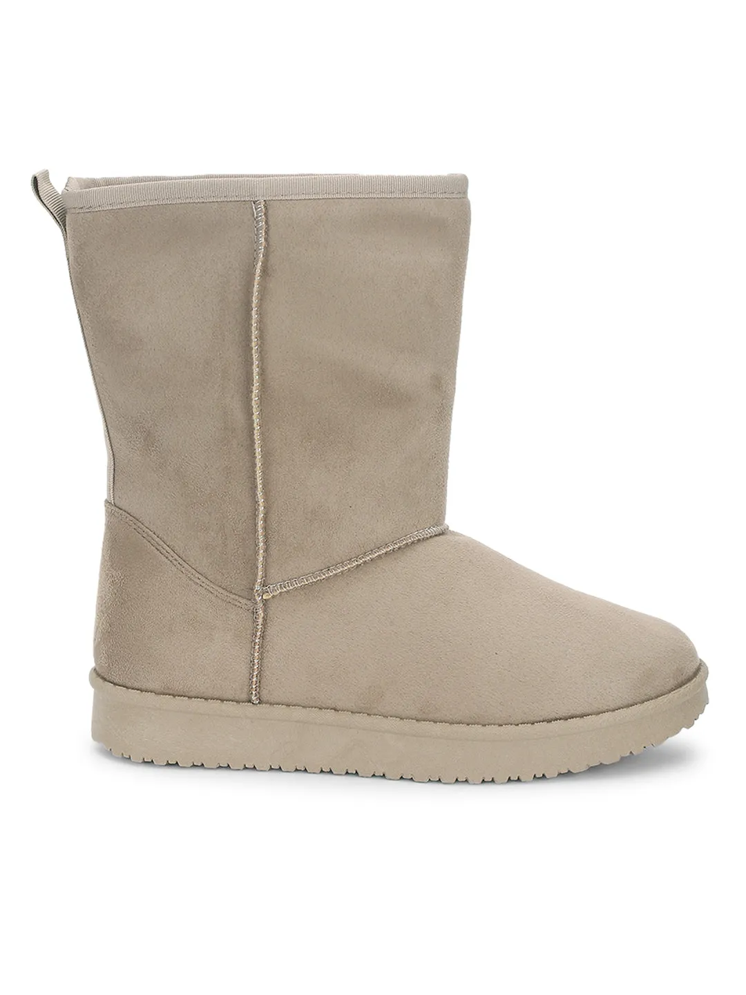 Khaki Suede Winter Stylish High Ankle Boots (TC-RS3683H-KHA)