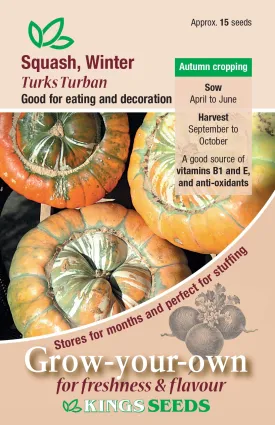 Kings Seeds Squash Winter Turks Turban Seeds