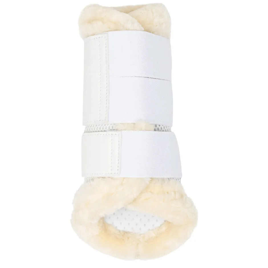 LeMieux Fleece Edged Mesh Brushing Boots - White