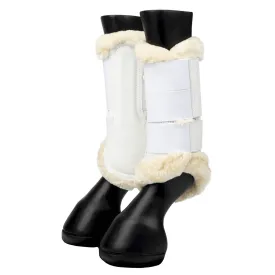 LeMieux Fleece Edged Mesh Brushing Boots - White