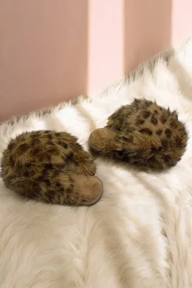 LEOPARD EXTREME OVERSIZED FAUX FUR FLUFFY SLIPPERS (PACK OF 36 PAIRS)