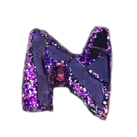 LETTER N - PURPLE BROOCH