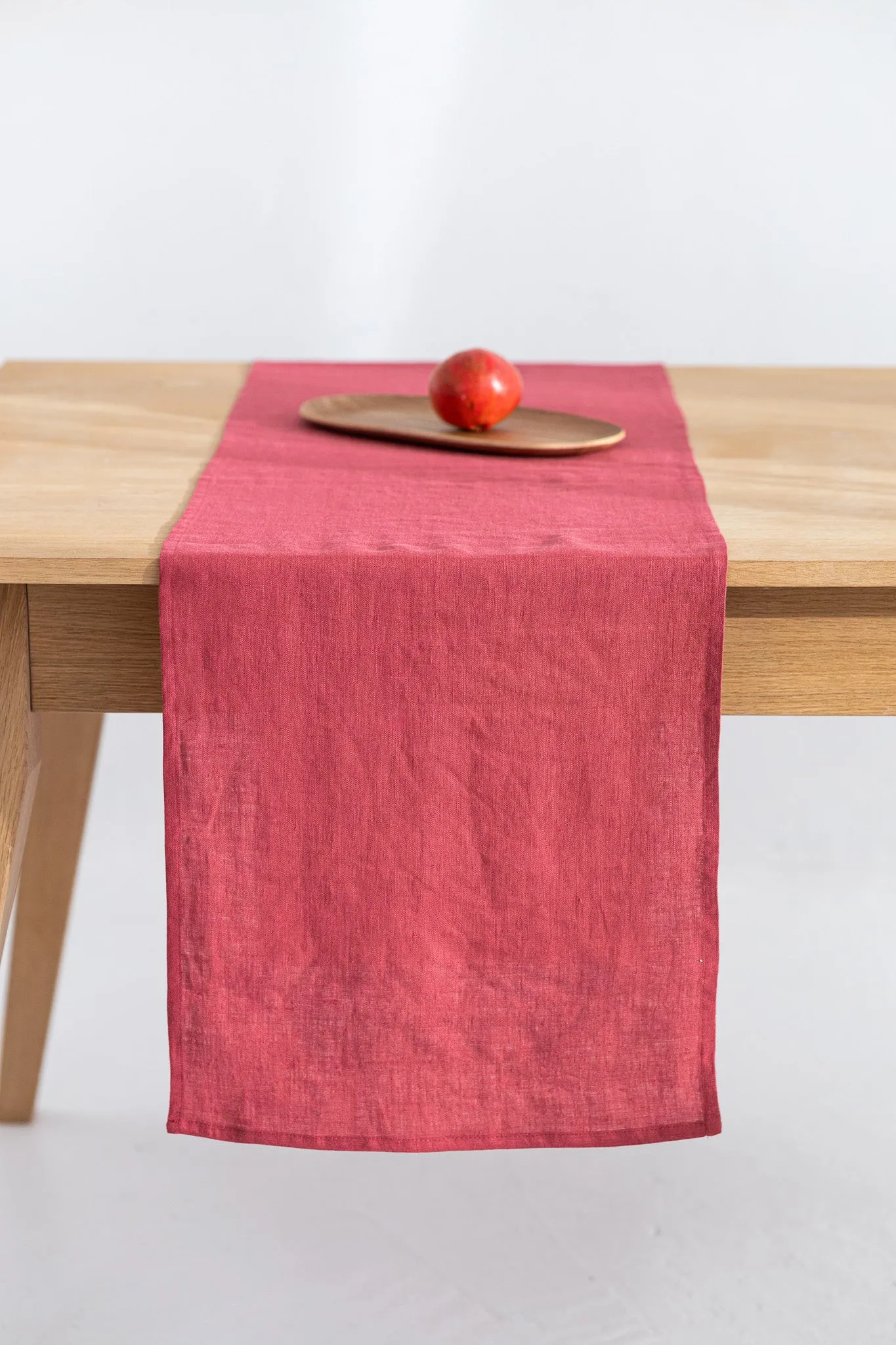 Linen Table Runner In Raspberry