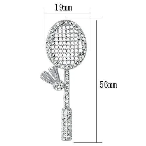 LO2823 - Imitation Rhodium White Metal Brooches with Top Grade Crystal  in Clear