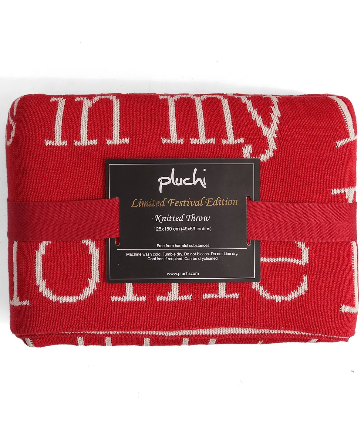 Love My Home - Red 100% Cotton Knitted All Season AC Throw Blanket