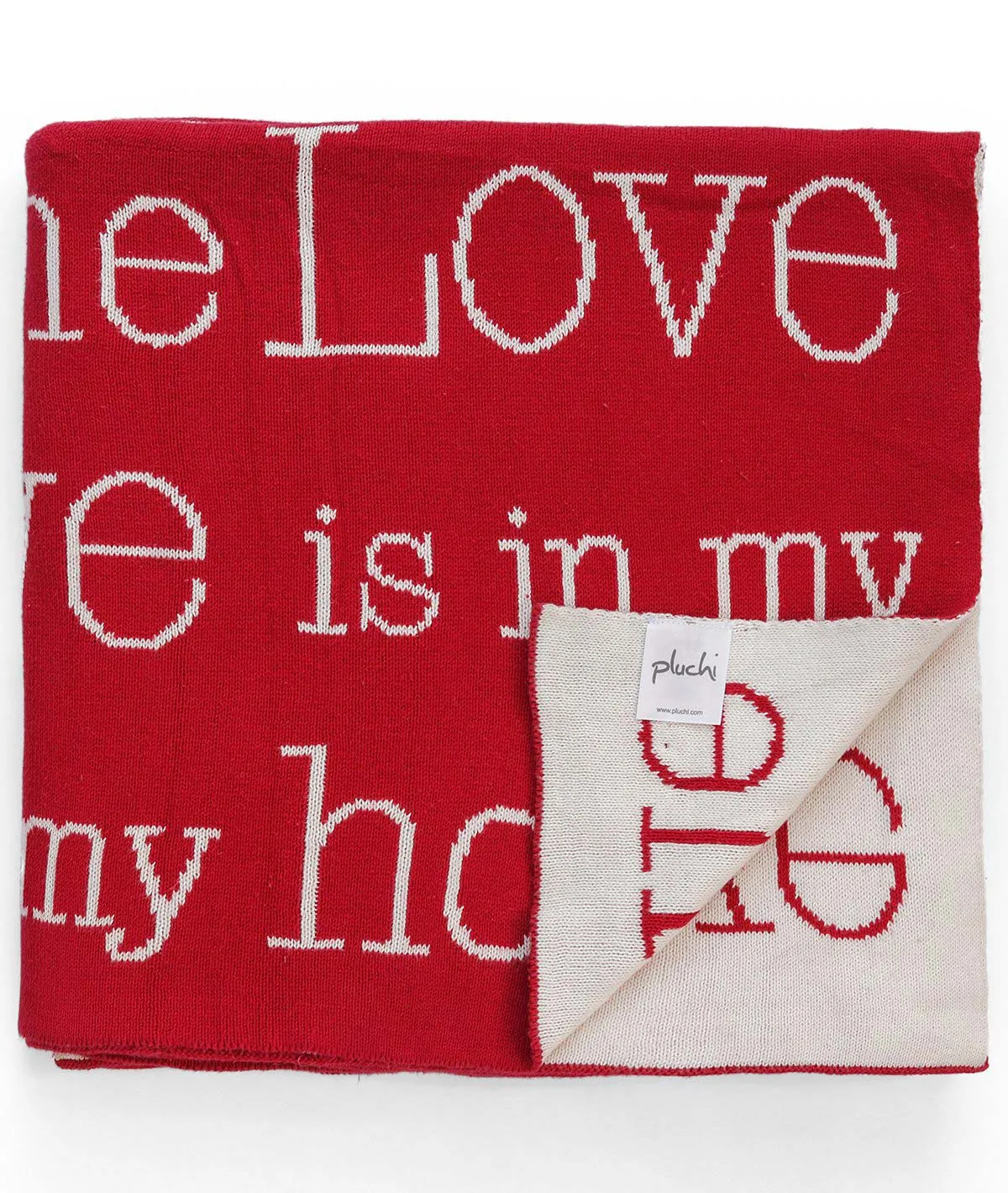 Love My Home - Red 100% Cotton Knitted All Season AC Throw Blanket