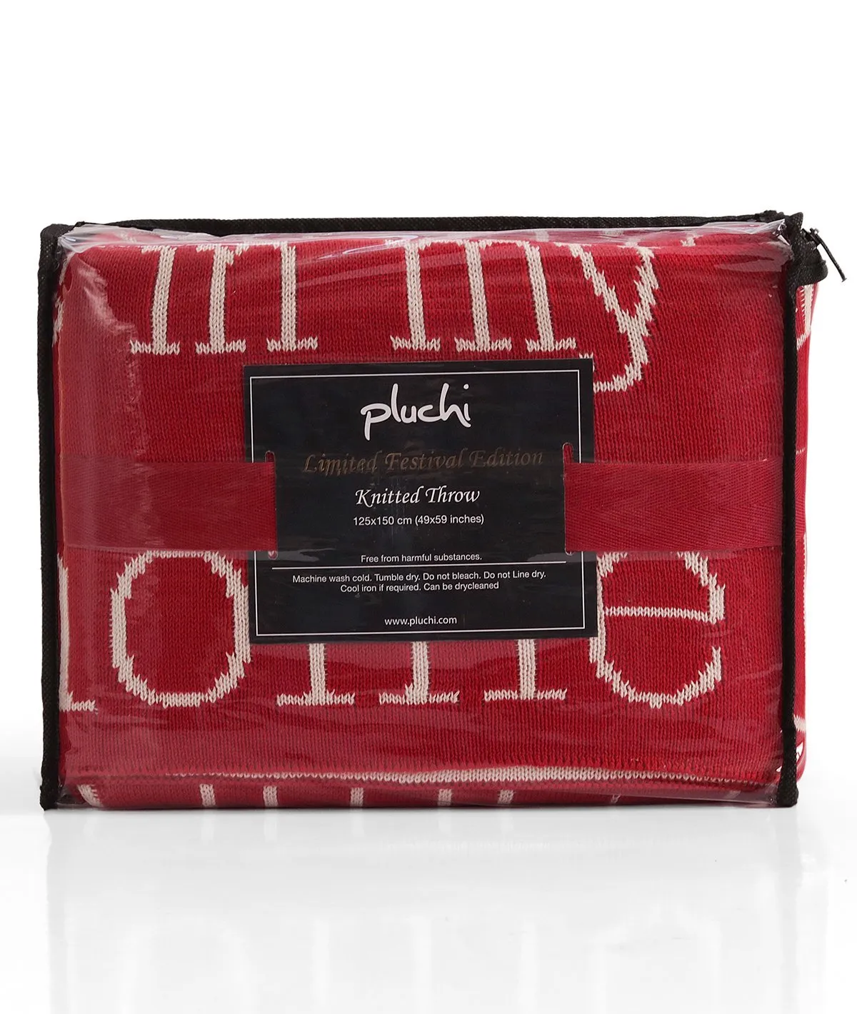 Love My Home - Red 100% Cotton Knitted All Season AC Throw Blanket