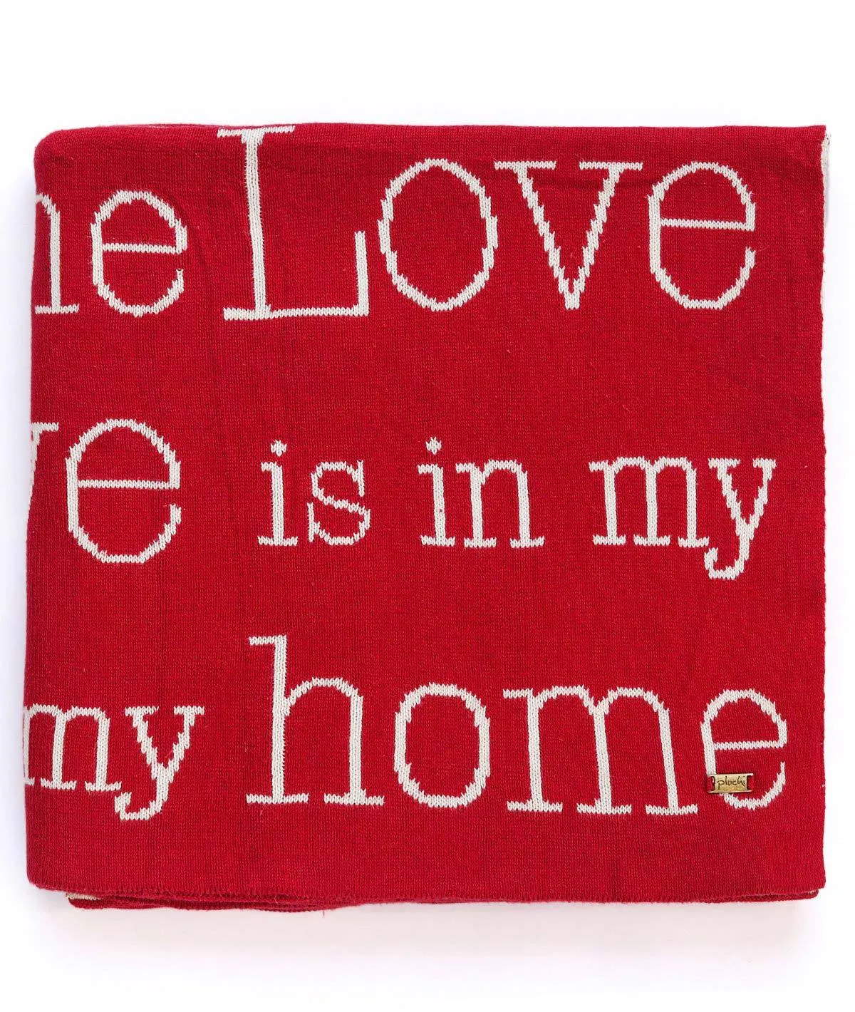 Love My Home - Red 100% Cotton Knitted All Season AC Throw Blanket