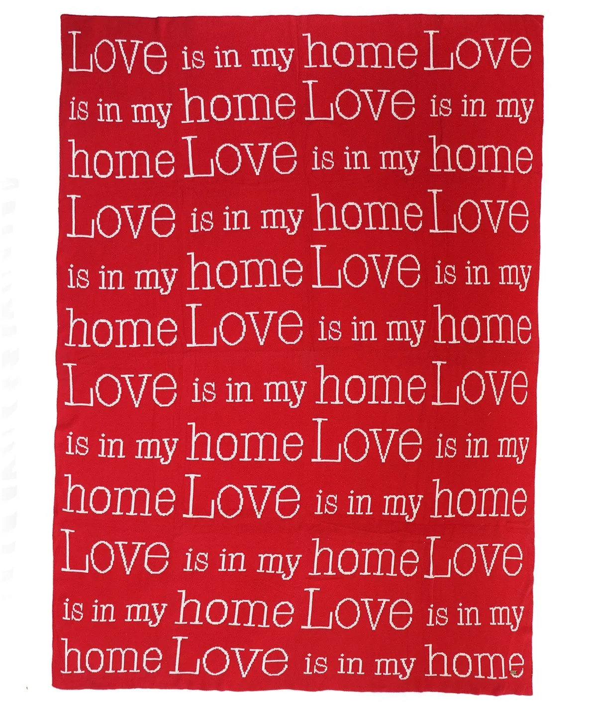 Love My Home - Red 100% Cotton Knitted All Season AC Throw Blanket