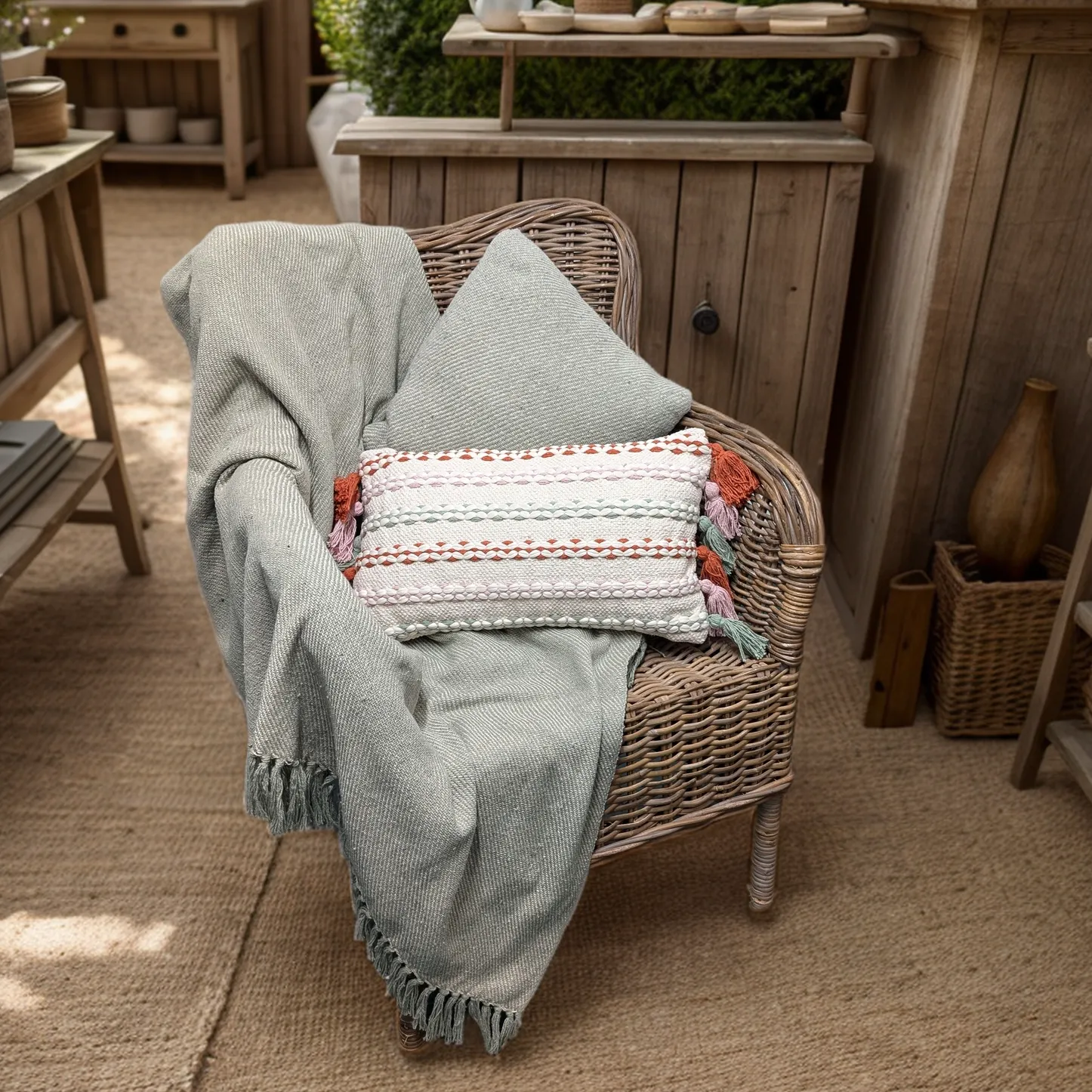 Luxury Tasseled Throws - Fair Trade Recycled Cotton