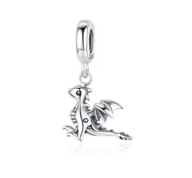 Magical Dragon Dangle Charm 925 Sterling Silver