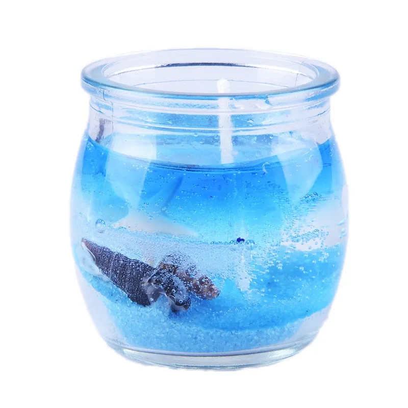 Marine jelly candle with glass jar Ocean Shells Romantic decorative scented candles for Valentines Wedding birthday gift