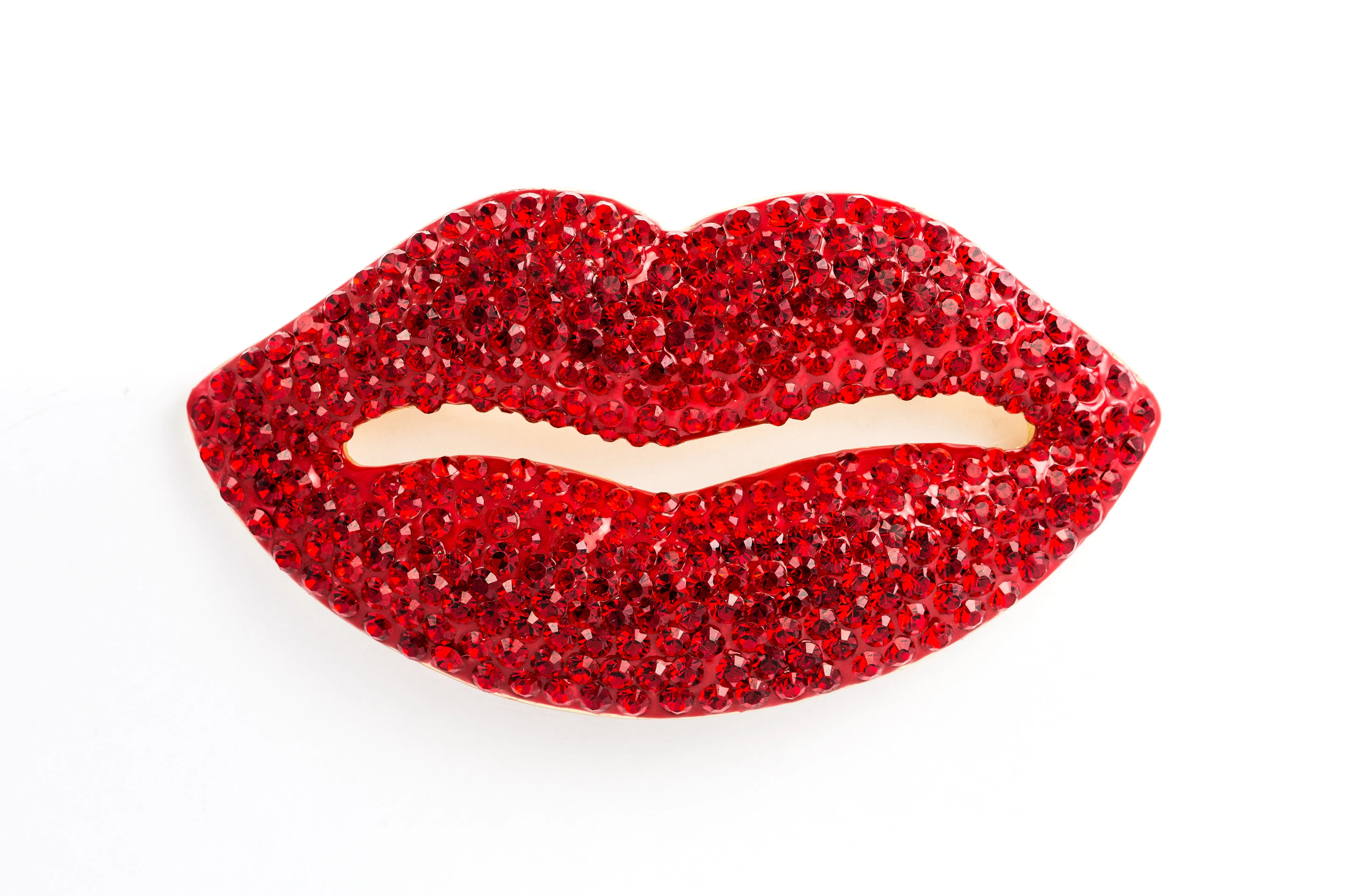 Medium Crystal Lips Brooch