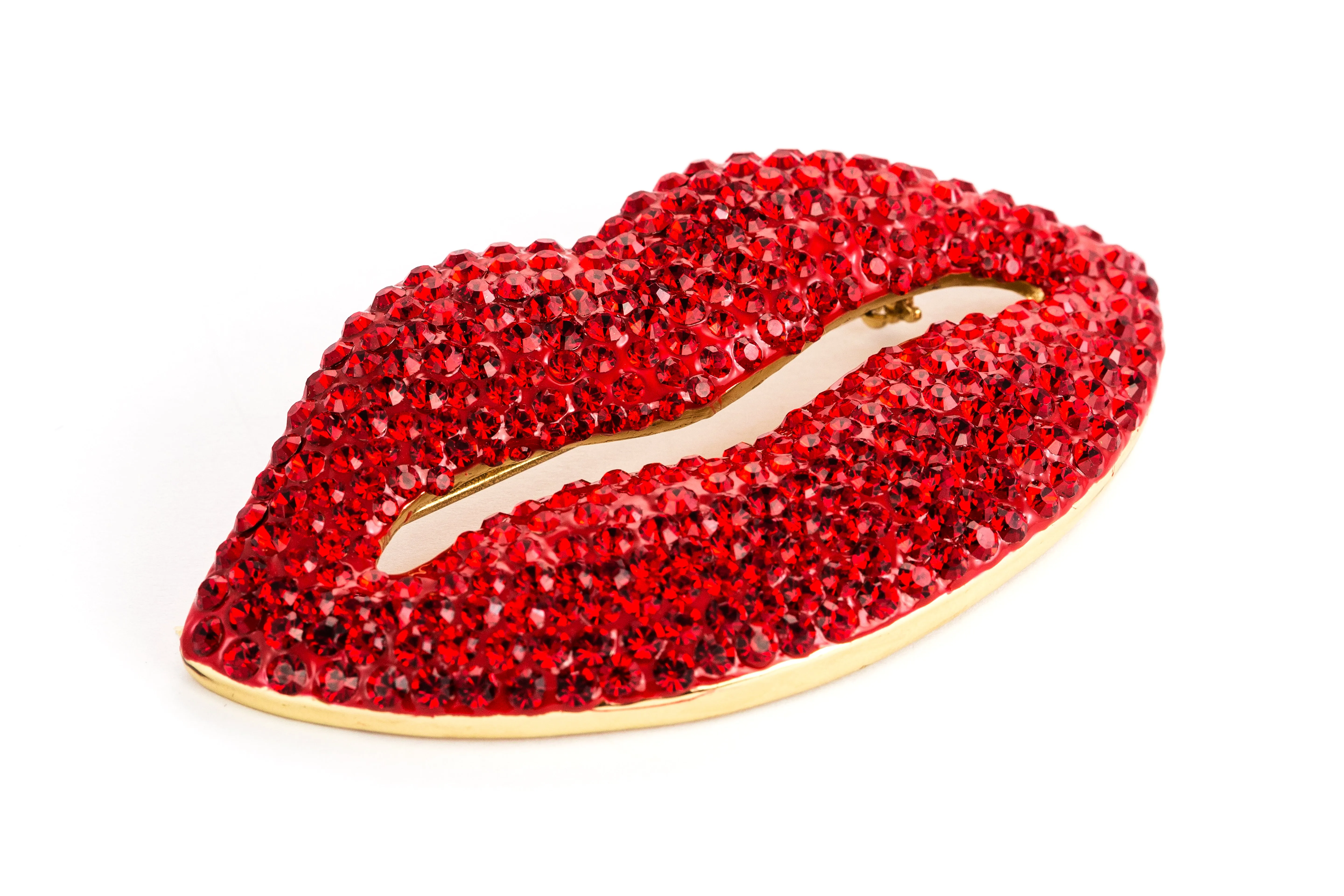 Medium Crystal Lips Brooch