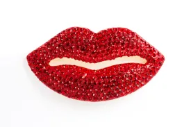 Medium Crystal Lips Brooch