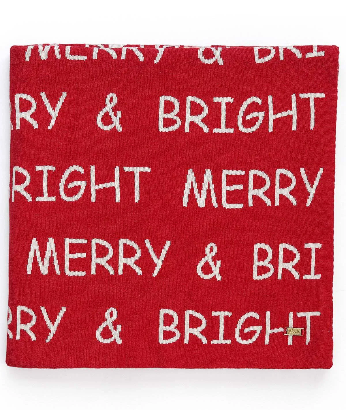 Merry & Bright - Red 100% Cotton Knitted All Season AC Throw Blanket