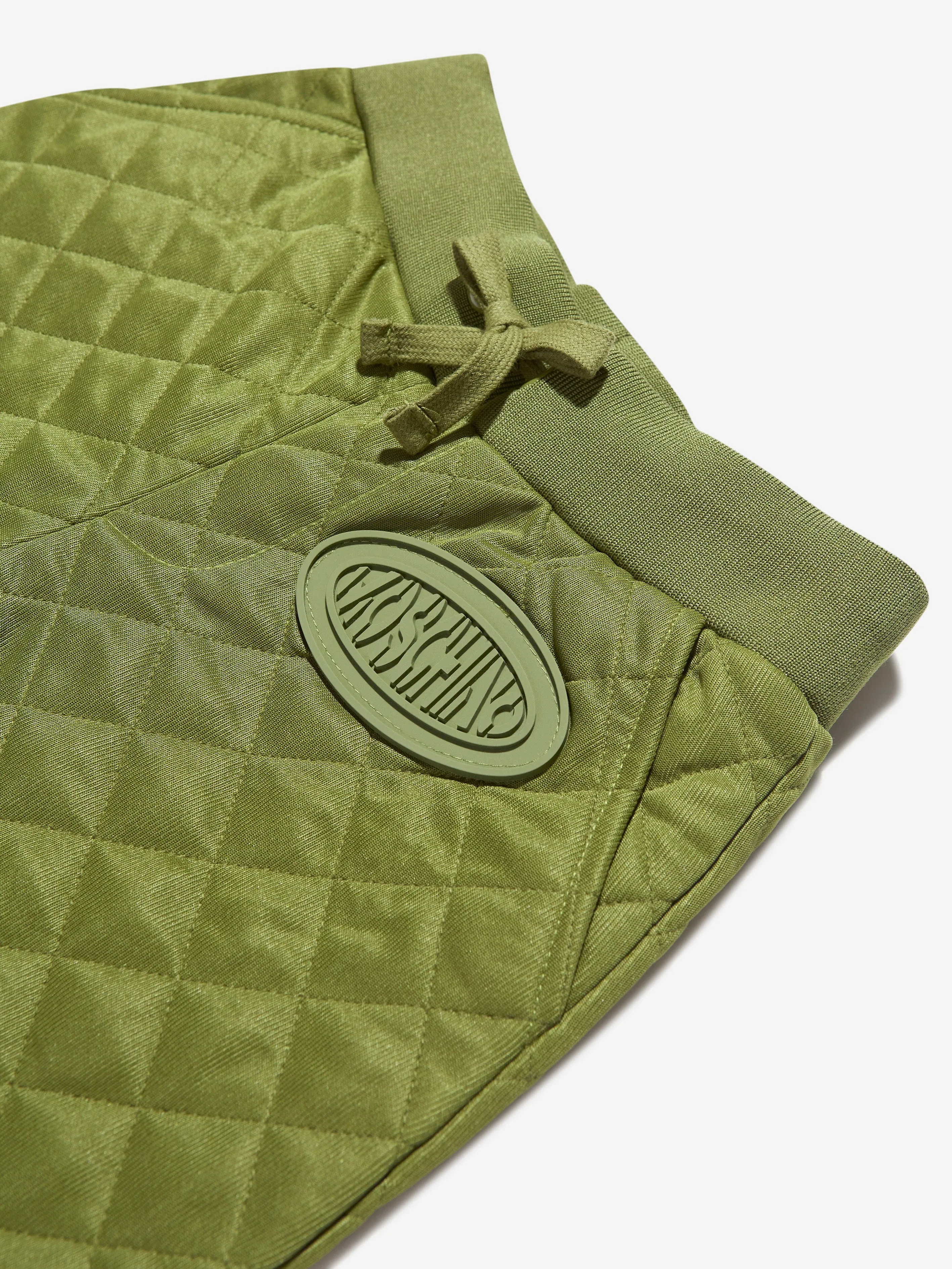 Moschino Boys Quilted Joggers in Green