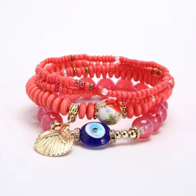 Multilayer Elastic Weave Bracelets