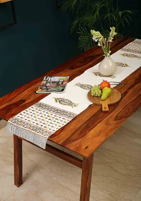 Olive Grace Hand Block Print Table Runner