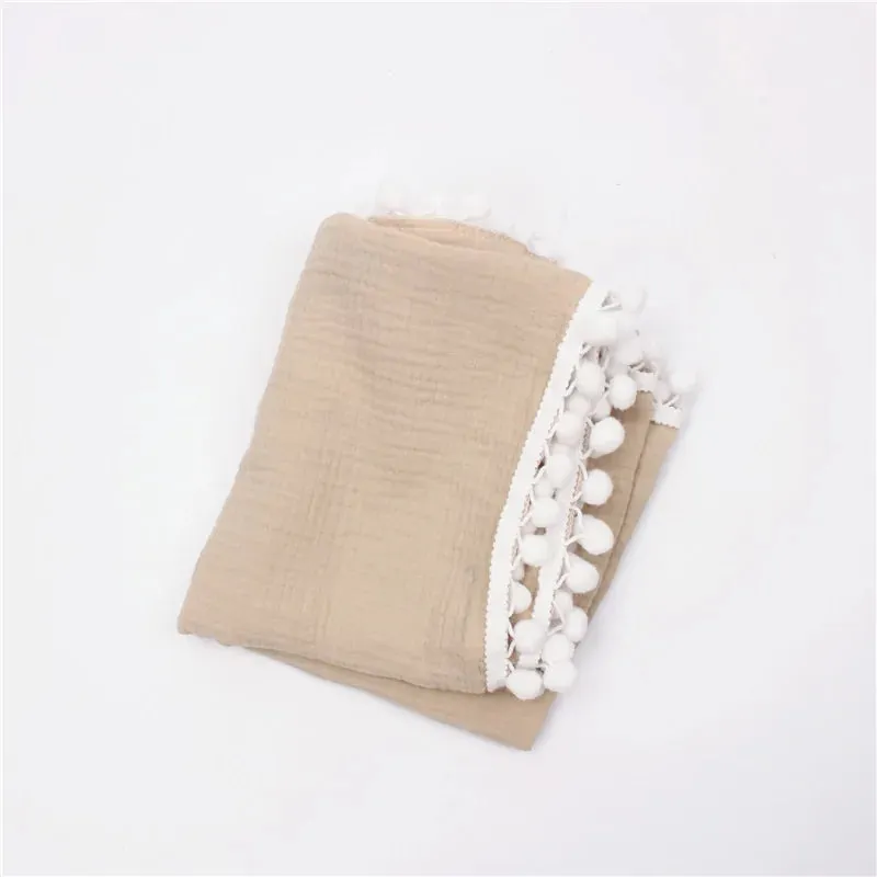 Organic Cotton  Baby Tassel Blankets