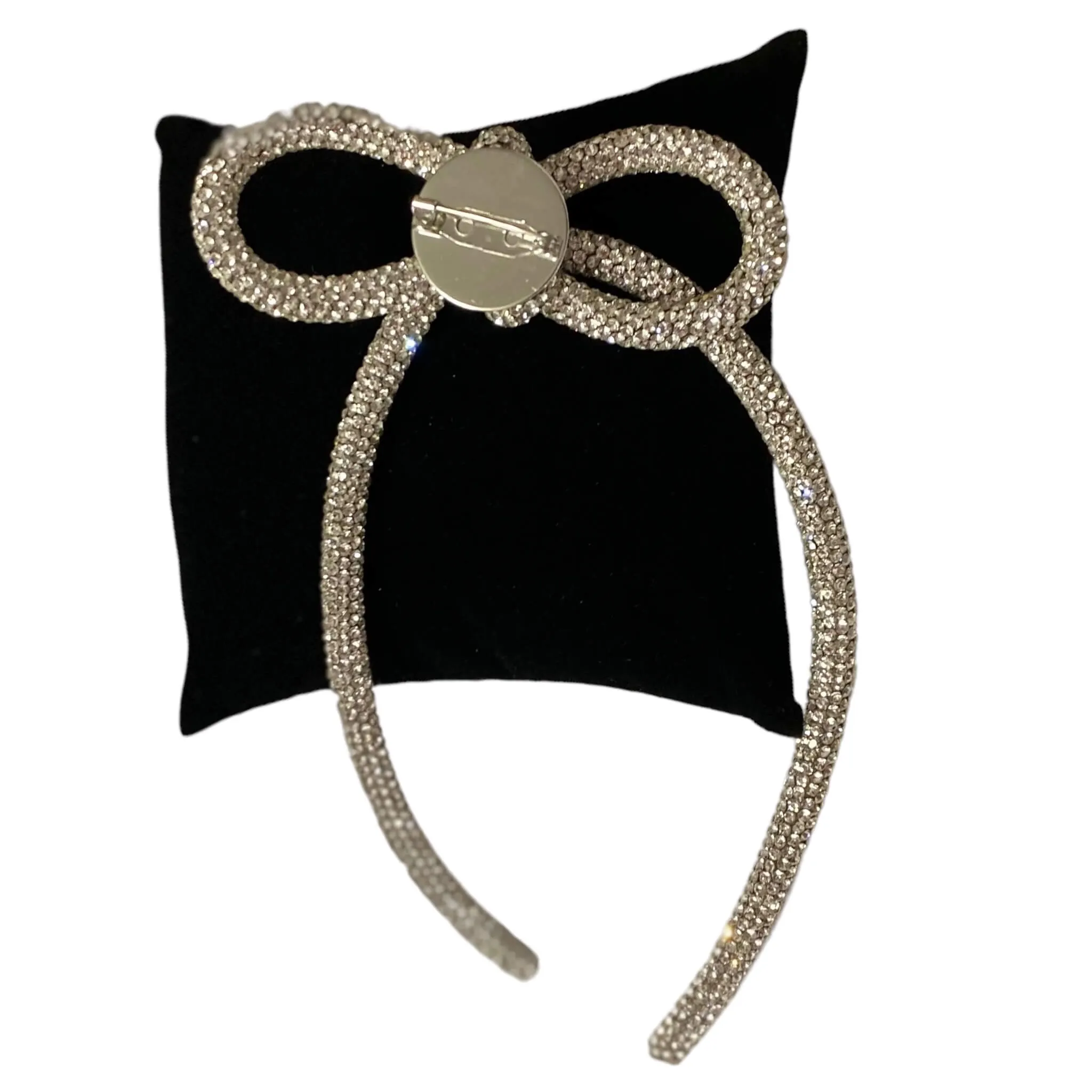 Oversized Glitter Rope Ribbon Bow Brooches