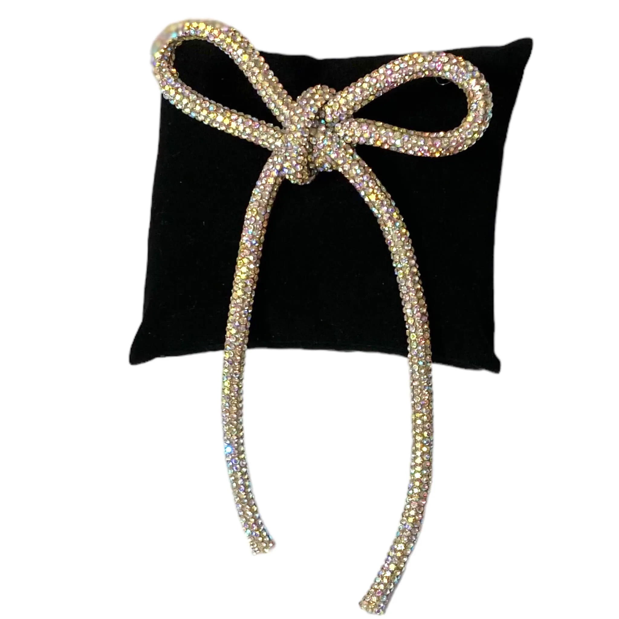 Oversized Glitter Rope Ribbon Bow Brooches