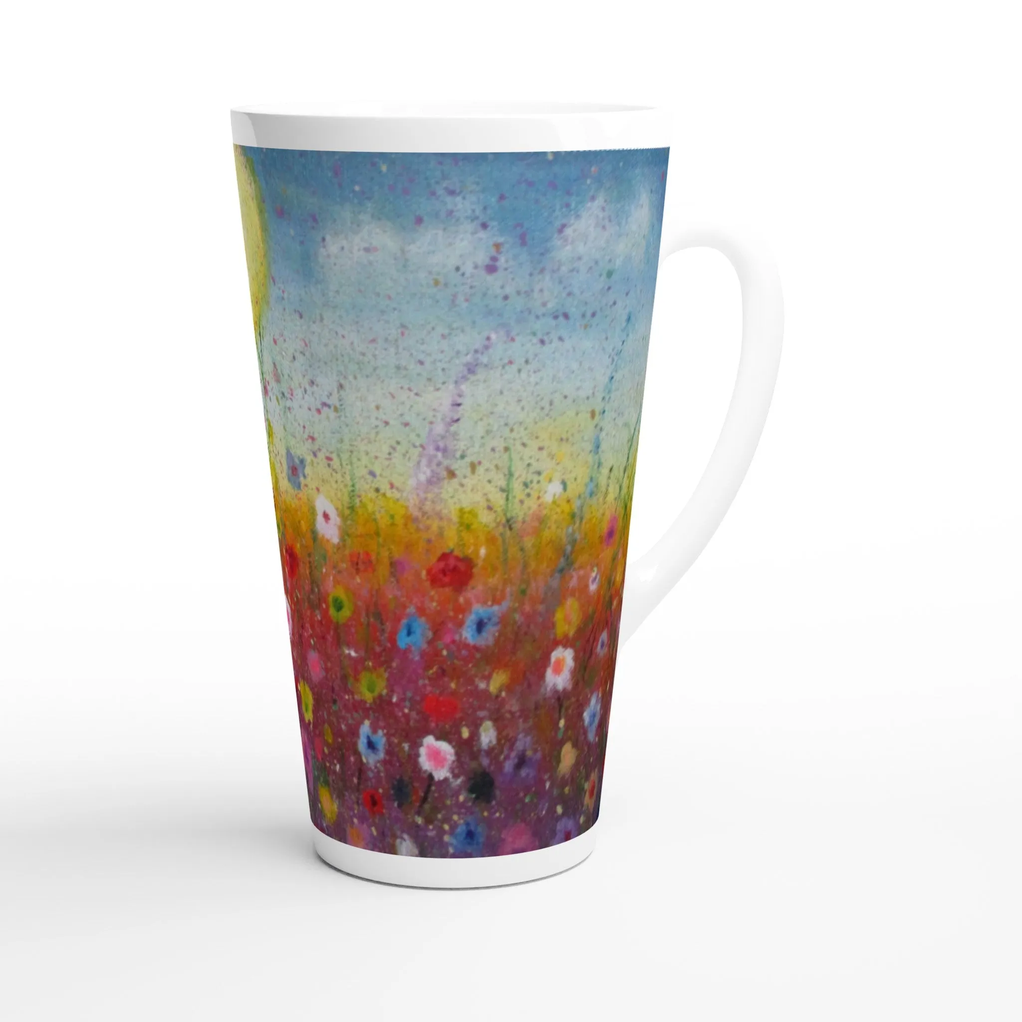 Petalled Skies ~ Latte 17oz Ceramic Mug